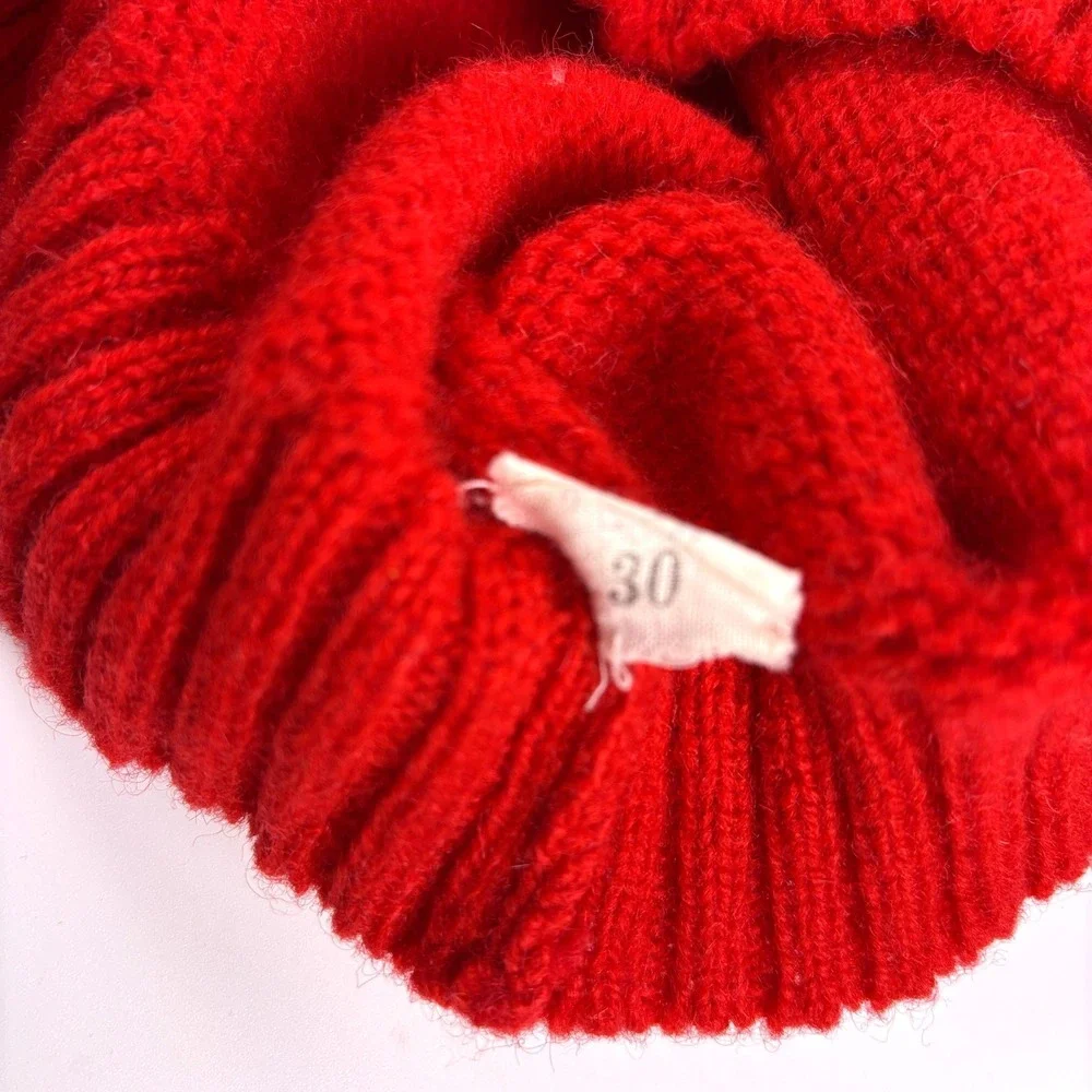 VTG Clansman 100% Shetland Wool Childrens Sweater‎ 10/30 Red Navy Blue Fair Isle